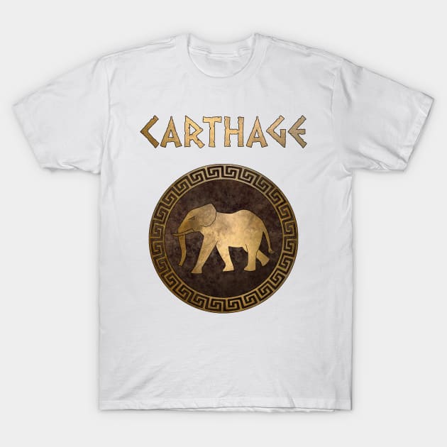 Ancient Carthage Hannibal War Elephant T-Shirt by AgemaApparel